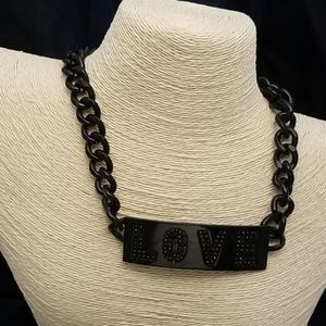 Statement ID LOVE TAG links Necklace Set Chunky Yet Lightweight Oversized Links